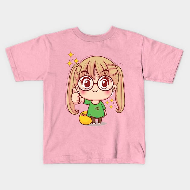 Cute Girl Kids T-Shirt by Tariq-T-art